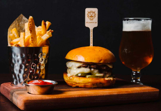 Burger, Fries and Beer